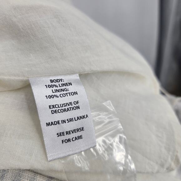 Spartina 449 Maxi Dress White Blue Linen Embroidered Tassels Summer Boho Size XL - Picture 9 of 11